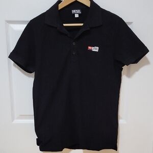 Diesel Black Polo Shirt with Logo Accent